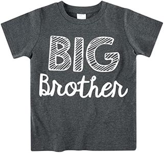 Funnycokid Big Brother Shirt 3T 4T Toddler Boys Big Bro T-Shirt Announcement Short Sleeve Clothes Size 3-4 Black