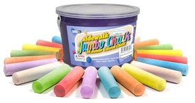 ArtCreativity Jumbo Sidewalk Chalk Set for Kids - 36 Colorful Chalk Pieces in a Storage Bucket - Portable, Dust Free and Washable - for Driveway, Pavement, Outdoors - Great Arts and Crafts Gift