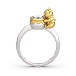 Jeulia "Bear Holding Honey Pot Round Cut Sterling Silver Ring Engagement Rings for Wife Anniversary Girlfriend Birthday Gift with Beautiful Jewelry Box (P 1/2)