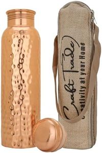 Copper Water Bottle for Drinking 34 oz Copper Ayurveda Pure Copper Water Bottle Ayurvedic Water Bottle with Lid Leak Proof Joint Less Water Bottle Travel Bottle for Gym, Office, Hiking,Outdoor Bottle