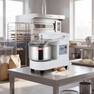 GarveeHome 10.5 Qt Commercial Food Mixer, Touch Screen Dough Mixer Machine with Timer, Security Shield, 650W Dual Rotating Dough Kneading Machine Food-grade Stainless Steel Bowl for Restaurant Bakery