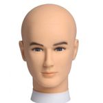 VIEWS Bald Mannequin Head Male Wig Head Professional Cosmetology for Wig Making and Display Hat Helmet Glasses or Masks Display Head Model