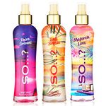 So…? Summer Escapes Womens Ibiza Dreams, Bali Breeze, Mallorca Love Body Spray Mixed Fragrance Bundle 200ml (Pack of 3)