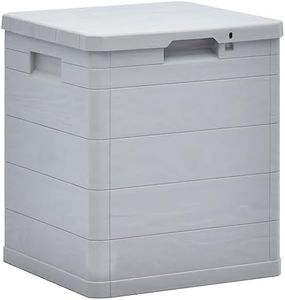 vidaXL Lightweight Plastic Garden Storage Box, 90 L Capacity, Weather-Resistant, Suitable for Indoor & Outdoor Use, Lockable - Light Grey