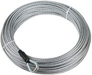 ZIPEAK 3/16" Aircraft Cable Galvanized Steel, 7X 19 Strands Wire Rope with 3800 lbs Breaking Strength, Wire Cable with Loops, for Yard Zipline, Deck Railing (200 FT)