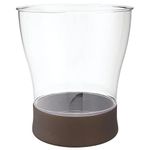 mDesign Wastepaper Bin – Rubbish Basket for Use in the Bathroom or Bedroom – Stylish Bathroom Bin – Clear/Bronze