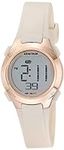 Armitron Sport Women's Digital Chronograph Blush Pink Resin Strap Watch, 45/7135PBH, Blush Pink/Rose Gold