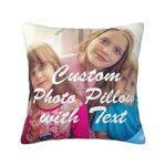 Byxhuc Personalized Pillow with Photo 20 * 20 Throw Pillow Cover, Custom Pillow Case Cover Photo Gifts Using My Own Photos, Custom Cute Throw Pillows for Dorm for Girls Boys