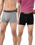 DAMENSCH Men's Deo-Cotton Deodorizing Trunk- Pack of 2- Smallweet Black, Dessert Grey- Medium