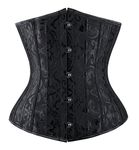 Everbellus Women Waist Trainer Cincher Corset with 24 Spiral Steel Bone Black 5X-Large