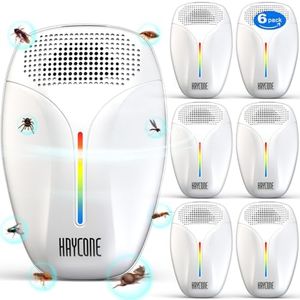 2024 Upgraded Version Ultrasonic Pest & Insect Repeller, Ultrasonic Repellent for Roach, Rodent, Mouse, Bugs, Mosquito, Mice, Spider, Ant,Electronic Plug in Pest Control,3 Mode Switching,6 Packs