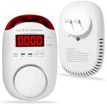 Combination Gas & Carbon Monoxide Detectors Plug in, 2-in-1 Natural Gas Detector & Carbon Monoxide Alarm, CO Detector Alarm & Propane, Methane, Explosive Gas Detector for Home,RV,Easy to Install