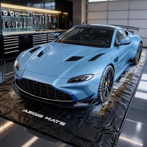 Aegis Mats 8’6" x22’ Garage Floor Mat for Under Car, Heavy Duty 610g PVC Waterproof Containment Mat with Raised Edges, Garage Car Mat for Cars SUVs and Trucks, Easy Clean Floor Protection