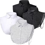 SATINIOR Women's Fake Collar Detachable Dickey Collar Faux False Collar Polka Dots Half Shirts Blouse for Women Girls (Black, White, 4), M