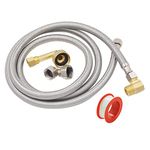 Universal Dishwasher Installation Kit,12 Ft Stainless Steel Braided Dishwasher Hose by TT FLEX,Burst Proof Water Supply Line with 3/8" Compression Connections