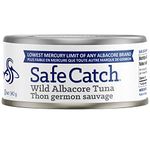 Safe Catch Wild Albacore Tuna Canned Low Mercury Can Tuna Fish Steak Gluten-Free Keto Food Non-GMO Kosher Paleo-Friendly High Protein Every Can Of Tuna Is Tested No Water Oil Tuna, Pack of 12 5oz