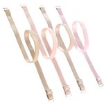 BOROLA Elastic Adjustable Removable Lingerie Straps 10mm Width Cotton Replacement Sexy Bra Shoulder Strap(4Pairs,Light Color Series)