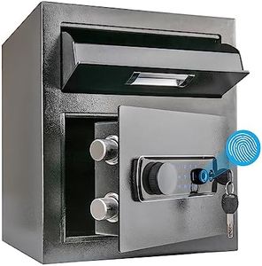 1.8 Cub Security Business Biometric Fingerprint Safe Box with Digital Touch Screen Keypad,Drop Slot Safes with Front Load Drop Box for Money and Mail,Business
