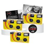 Disposable Camera Bundle with Novocolor APM401004 Single-Use Film Cameras with 27 Exposures x3 and Clikoze Disposable Photography Tips Card