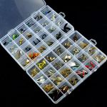 Fly Fishing Flies Kit Fly Assortment Trout Bass Fishing with Fly Box, with Dry/Wet Flies, Nymphs, Streamers,Fly Poppers (dry flies)