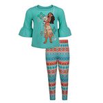 Disney Moana Toddler Girls Graphic T-Shirt and Leggings Outfit Set Paisley Blue 5T