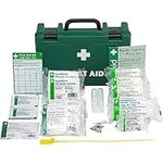 Safety First Aid Group Workplace First Aid Kit (Small 1-10 Persons) Economy HSE-Compliant with Inspection Tags, Wall Bracket, Extra Plasters