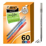 BIC Round Stic Ballpoint Writing Pens, Multi-colored