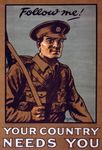 W82 Vintage WWI British Follow Me Your Country Needs You Join Enlist Army World War 1 Recruitment Poster WW1 Re-Print - A4 (297 x 210mm) 11.7" x 8.3"