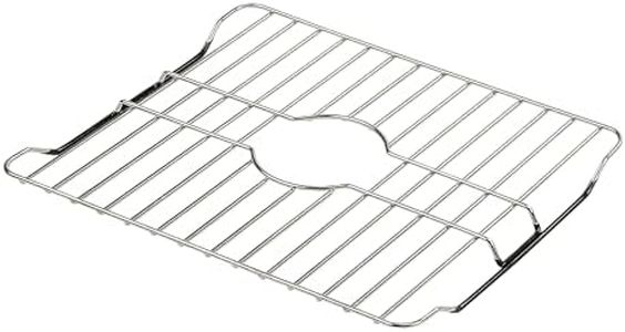 SunnyPoint 304 Stainless Steel Sink Protector Rack – Rust-Resistant Grid for Kitchen Sink Bottom, Scratch Prevention, Drainage Support, Fits Sinks 16.15" x 12.4", Center Drain Hole Required