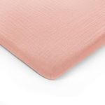 Comfy Cubs Muslin Bassinet Fitted Sheet, Lace Pink – 100% Cotton Bassinet Sheets, Universal Fit for All Bassinet Sheet Shapes - Made for Baby's Comfort and Safety, Comes in an Elegant Gift Box