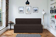 Springtek Foam Single Size Sofa Cum Bed for Living Room with Jute Fabric | 2 Seater Sofa Bed for Bedroom | Two Seater Sofa for Office | 72X36 Inch, Brown