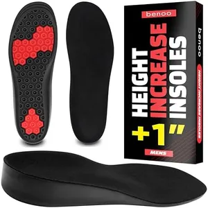 Height Increase Insoles for Men (+1 inch) Shoe Lifts Men, Instant Height Boosters Insoles for Men, Trim to Fit Shoe Lift, Comfortable Shoe Leveler, Shoe Inserts for Height (Mens 12-13.5)