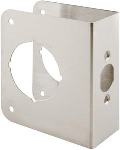 Prime-Line U 9592 Stainless Steel Lock and Door Reinforcer, 1-3/4 In. x 4-1/2 In., 2-1/8 In. Single Bore, 2-3/4 In. Backset, Silver (Single Pack)