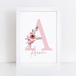 Personalised Floral Initial Print - A5, A4 Prints & Framed