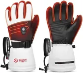 SAVIOR HEAT Heated Ski Gloves 2.0 for Men Women 7.4V 3000mAh Fast Charging Electric Rechargeable Batteries 3M Thinsulate Waterproof Touchscreen Bluetooth App Snowboarding Ice Skating Gloves (S)