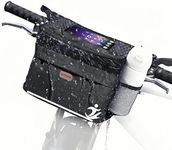 Bike Basket front Bag Bicycle Handlebar Bag with Touch Screen Phone Holder, Bike Bottle Holder Insulated Bag with Mesh Pockets, Bicycle Accessories for Men Women Riding, Picnic, Camping, Hiking Travel