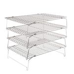 Flagship Cooling Baking Rack Set of 4, 100% 304 Stainless Steel Wire Baking Rack, Stackable Cooling Cooling Roasting Cooking - 14.4''x10.43''