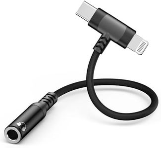 iPhone Headphone Adapter, [Apple MFi Certified] 2-in-1 Lightning/USB Type C to 3.5 mm Headphone Jack Adapter, iPhone Aux Adapter Converter Dongle Audio Cable for iPhone 16 15 14 13 12 11 XS XR X 8 7 6