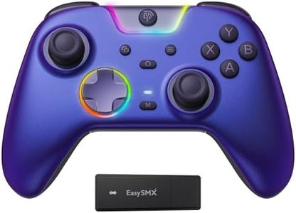 EasySMX X05 Pro Wireless Controller for PC – Ergonomic Skin-Like Grip, Quiet-Touch Low-Noise Buttons, Dual-Mode Impulse Triggers, Hall Joysticks, 2 Programmable Buttons, RGB, 1000mAh Battery – PC/Switch/Android/iOS