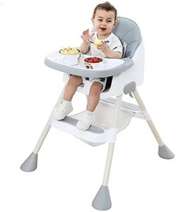 UBRAVOO Baby High Chair 6 Months Plus, High Chair for Babies and Toddlers with Footrest, Detachable Double Tray, Easy to Clean Feeding Highchair for Baby Boys and Girls (Grey)