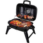 CUSIMAX Charcoal BBQ Grill Portable Grill and Smoker with Lid Folding Tabletop Grill for Camping Patio Backyard and Anywhere Outdoor Cooking, 18 Inch, Black