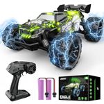 DEERC Eagle RC Car W/LED Car Shell, 2.4GHz Remote Control Cars, All Terrain RC Truck W/ 2 Rechargeable Batteries, 40 mins Playtime, Rock Crawler, Monster Truck Gift Toys for Beginners Kids Boys Adults