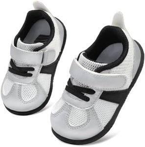 BARERUN Boys Toddler Baby Shoes Girls Non-Slip Beach Outdoor Sports Breathable Newborn Girl Shoes Quick Dry Lightweight Swim Pool Aqua Sandals(Baby/Toddler) Silver 6-12 Months Infant