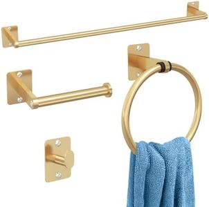 KLJKPA Bathroom Accessories Set, 4-Piece Gold Bathroom Hardware Set