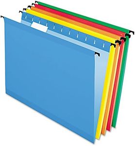 Pendaflex SureHook Reinforced Hanging Folders, Letter Size, Assorted Colors, 20 per Box (6152 1/5 ASST)