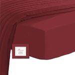 Pizuna 100% Cotton King Size Fitted Sheets Rio Red, 400 Thread Count Long Staple Cotton Kingsize Fitted Bed Sheets 150x200 cm, Sateen Weave 40 cm Deep Fitted King Size Sheet 1 PC