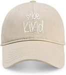 CHOK.LIDS Be Kind Trendy Womens Baseball Cap Unisex Fashion Cotton Polo Style Fun Inspirational Saying Seasonal Headwear (Putty/Latte)