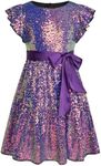 GRACE KARIN Little Girls Dress Size 7 Formal Ruffle Birthday Party Pageant Sparkle Fancy School Dresses