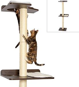 PetFusion Ultimate Cat Climbing Tower & Activity Tree. (24 x 20.8 x 76.8 inches (lwh) Tall Sisal Scratching Posts, Modern Wall Mounted cat Furniture, Espresso Finish). 1 Year Manufacturer Warranty