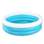 Paddling Pool, 60“x16" Thick Guardrail Swimming Pool for Kids, Blue & White Baby Blow Up Pool for Indoor Party Games, Wading Pool for Outdoor Backyard